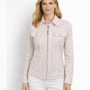 Ralph Lauren Pink Pinstripe Denim Jacket